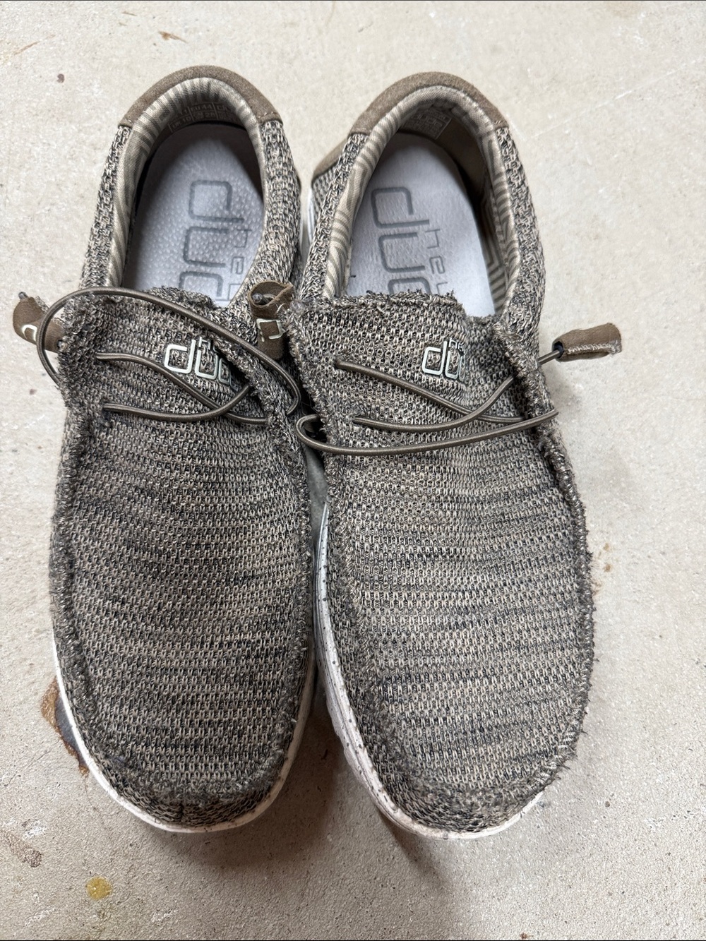 Hey Dude Men's Knit Slip-On Loafers in Taupe Brown